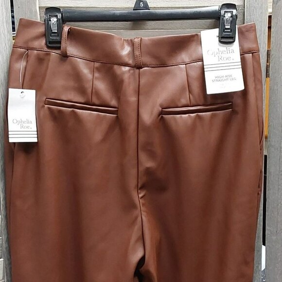 High-rise Faux Leather Pants | Ophelia Roe | 8 - Picture 5 of 10